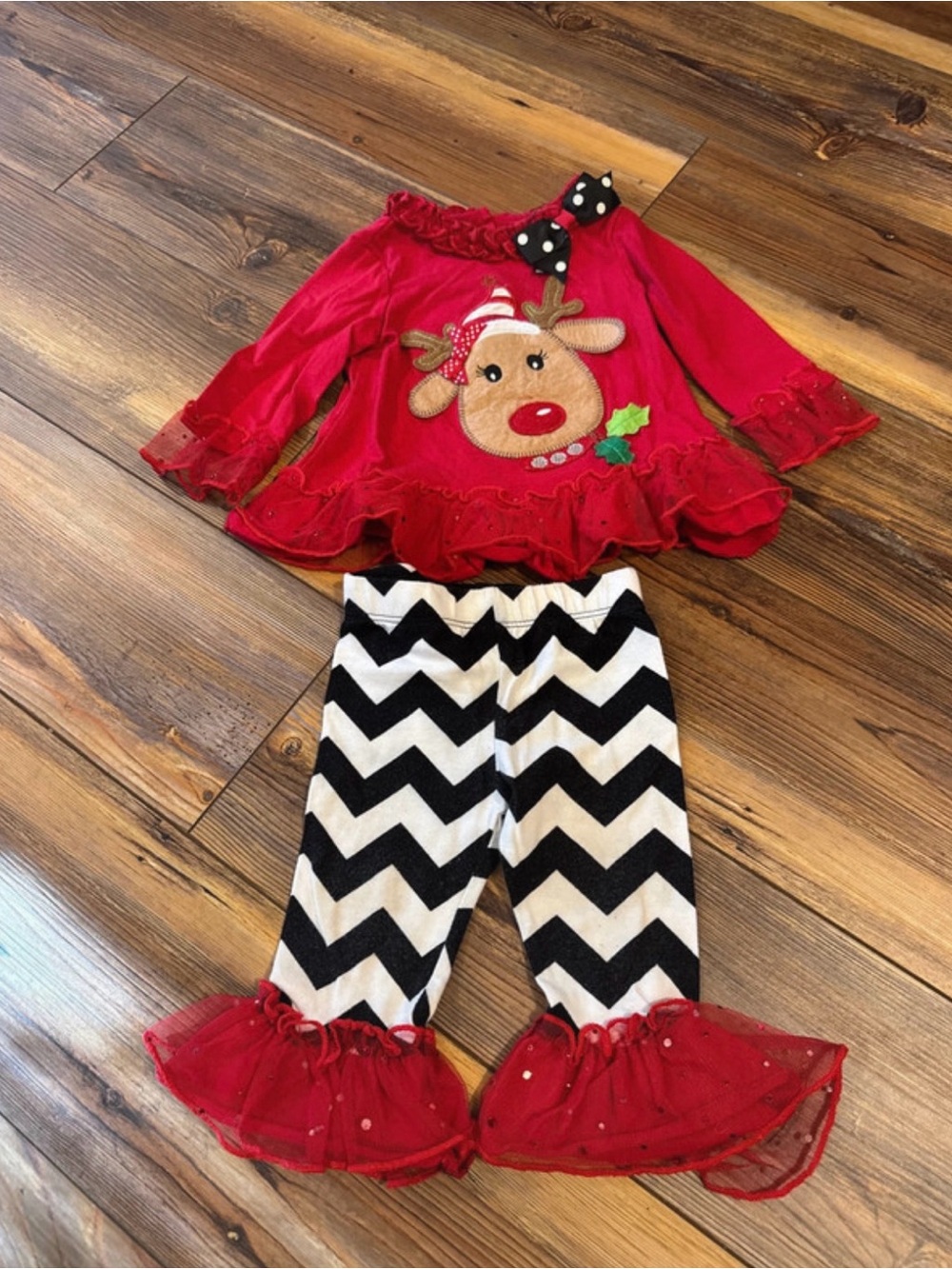 Size 6 months girls Rare Editions Holiday reindeer outfit